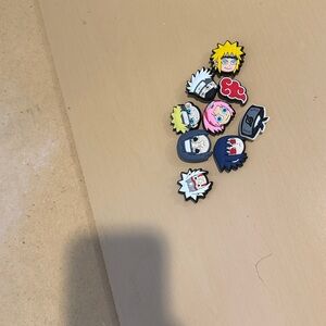 Anime-Style Kids Shoe Charms Set - Pink, Yellow, Blue Accents